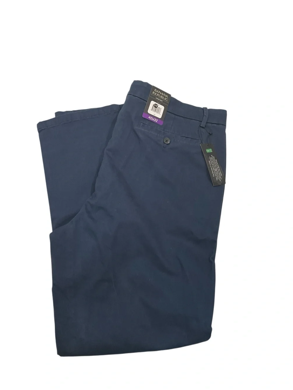 Banana Republic Mens Chino Pants Navy Blue Flat Front 40x32 NWT